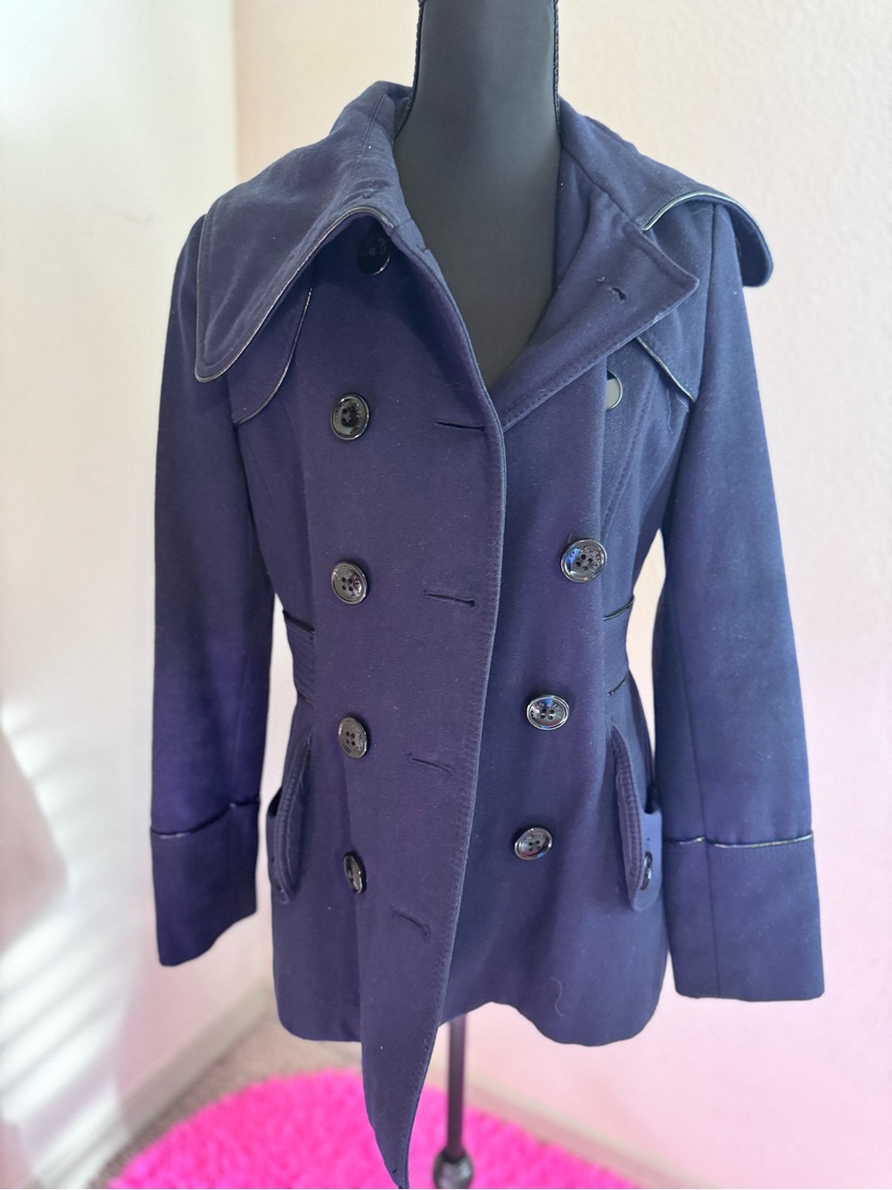 Vintage Miss Sixty Navy Double-Breasted Peacoat